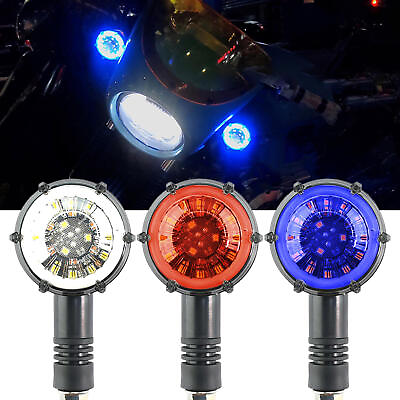 #ad 2X Motorcycle Accessories Retro Modified LED Taillights Cruise Metal Brake Light $12.99