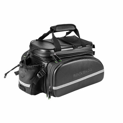 #ad NEW ROCKBROS Bike Rack Bag Waterproof Carbon Leather Rear Pack Trunk Pannier A6 $82.99