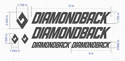 Custom Diamondback bike Frame Decal Set. Pick Your Color. USA Seller $18.90