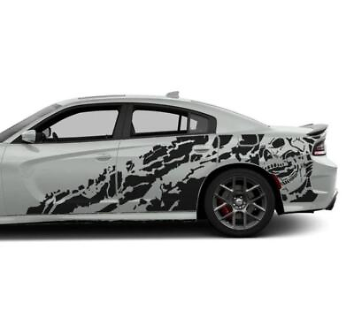 #ad Graphics Nightmare Skull Car Sticker Kit For Dodge Charger Sport Side Door Decal $139.99