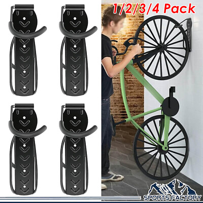 #ad 1 4Pack Bike Rack Bicycle Wall Mount Hanger Hooks Indoor Vertical Storage Garage $30.99