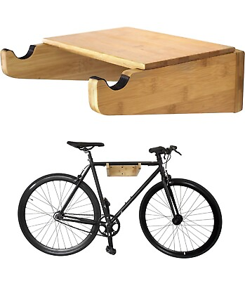 #ad Bike Wall Mount COR Indoor Bicycle Rack Bamboo Bike Rack Storage with Shelf $39.00