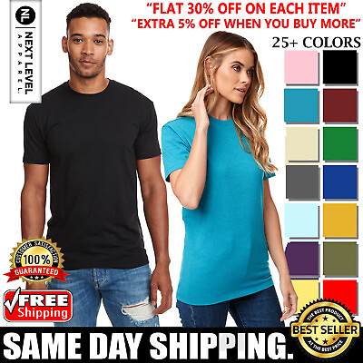#ad Next Level Apparel Unisex Premium CVC Crew Neck Short Sleeves T Shirt N6210 $11.63