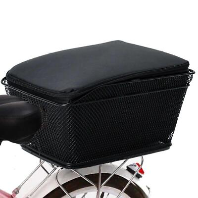 #ad Bike Bicycle Rear Rack Basket Large Capacity Metal Wire Waterproof Rainproof $40.99