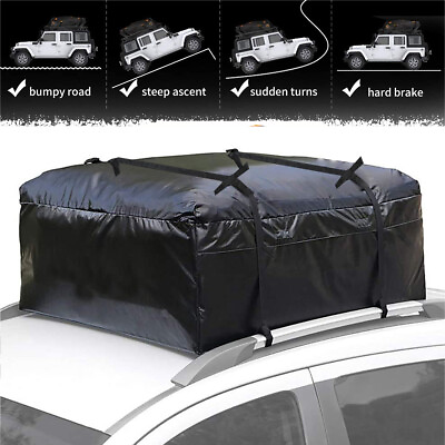 #ad Universal Car Roof Top Rack Cargo Bag Storage Luggage Carrier Travel Waterproof $17.59