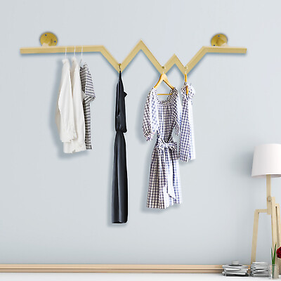 Wall Mounted Clothes Storage Rack Clothes Hanging Bar Heavy Duty Detachable Rack $28.50