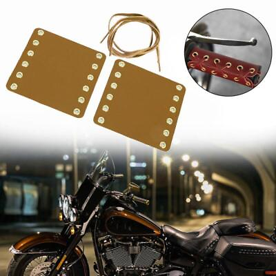 #ad Motorcycle Leather Handlebar Grip Covers Bike Accessories DIY Mod Black $9.12