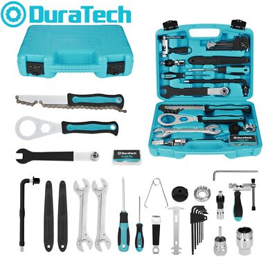 #ad DuraTech 35PC Bike Repair Kit Bicycle Tool Kit Bike Accessories for Tyres w Case $65.99