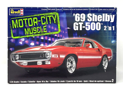 #ad Revell Motor City Muscle 1969 Shelby GT 500 2 #x27;n 1 Model Car Kit 1 25 Scale NEW $23.95