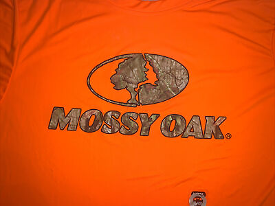 #ad #ad 2XL Mossy Oak Orange Polyester Camo Tree Logo Shirt NWT MO9 Visible Hunting $10.98