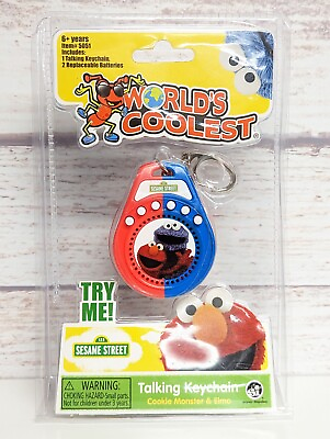 #ad World#x27;s Coolest Talking Key Chain Sesame Street Cookie Monster amp; Elmo #5051 C $14.95