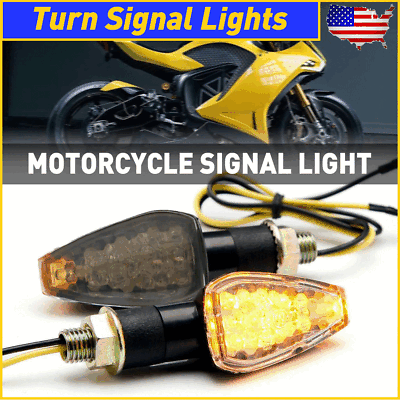 #ad #ad 2x Turn Signal LED Indicators Lights For Sports Motorcycle Dirt Bike Blinker 12V $8.99
