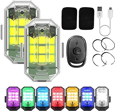 #ad #ad 2xRechargeable Flashing Lights Wireless LED Strobe Light for Motorcycle Car Bike $16.99
