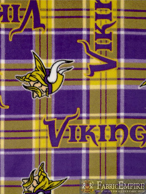 #ad #ad NFL Minnesota Vikings Plaid Licensed Fleece Fabric SOLD BY THE YARD $17.90