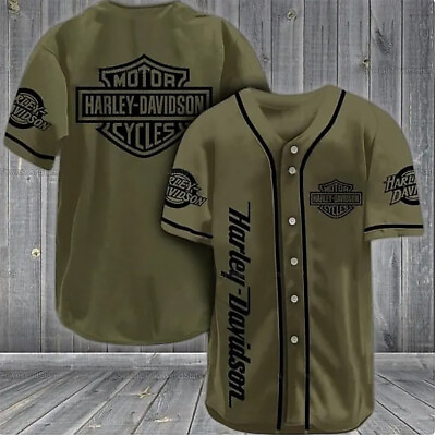 #ad Harley Davidson Motorcycles Baseball Jersey 3D Print Shirts For Men Women S 5XL $29.99
