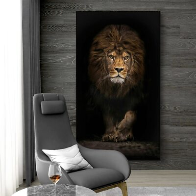 #ad #ad Black Lion Canvas Painting Animal Prints Art Canvas Poster Wall Art Wall Picture $21.61
