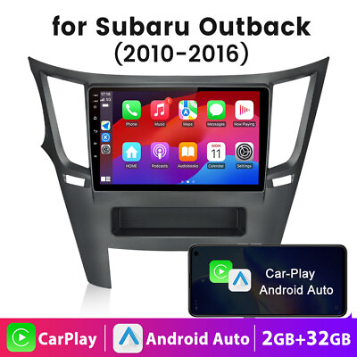 #ad For 2010 2016 Subaru Outback 232GB Carplay Android 12 Car Stereo Radio GPS WIFI $144.99
