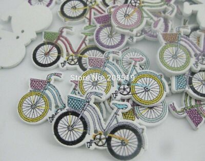 150pcs lot Wooden Bike Shape Buttons 32mm*20mm 2 Holes Wood Button Sewing Crafts $26.38