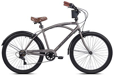 #ad Men#x27;s 26quot; Bayside Beach Cruiser Bike Perfect Fit Frame 7 Speed Gray $267.98