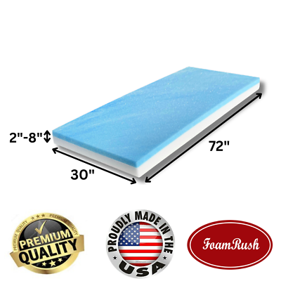 #ad FoamRush Bunk 30quot; x 72quot; Cooling Gel Memory Foam RV Mattress Medium Firm USA $123.97