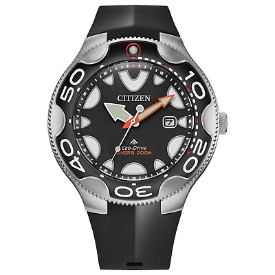 #ad Citizen Eco Drive Men#x27;s Promaster Dive Orca Calendar Black Watch 46MM BN0230 04E $172.99