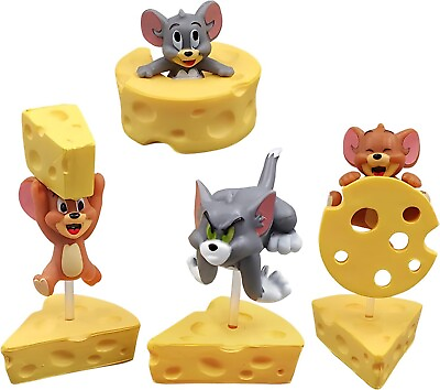 #ad 4pcs Tom Catamp;Jerry Mouse PVC Statue Action Figure Anime Collection $13.75