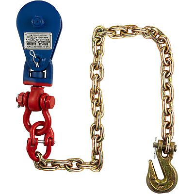 VEVOR 2 Ton 3quot; Snatch Block with Shackle and Chain Wrecker Car Carrier Cable $37.99