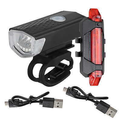 #ad #ad USB Rechargeable LED Bicycle Headlight Bike Head Light Front Rear Lamp Cycling $7.25