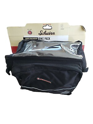 #ad #ad Schwinn Handlebar Bag Black Storage Mount Bike Pack $24.99