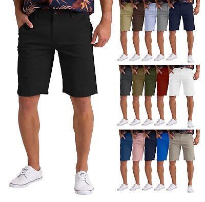 #ad Mens Stretch Chino Casual Slim Fit Golf Summer Beach Comfort Shorts Half Pants $15.99