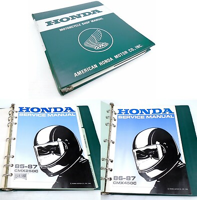 #ad Genuine HONDA 2 SHOP SERVICE MANUAL CMX250C CMX450C 1985 1986 1987 HARD COVER $129.50