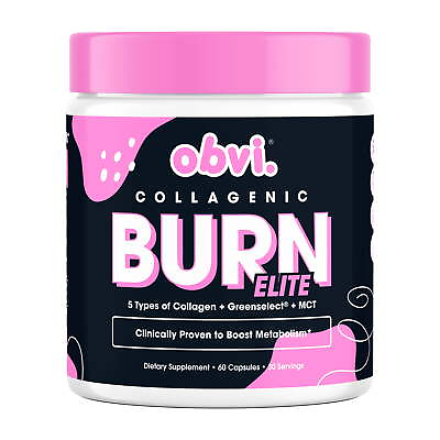 #ad #ad Obvi Collagenic Burn Elite Collagen Peptides Thermogenic Fat Burner 60 Capsules $28.19