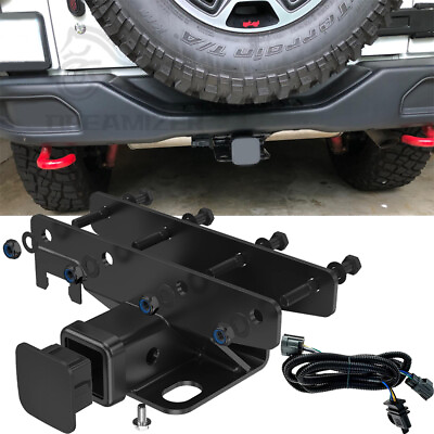 Rear Towing Trailer 2quot; Receiver Hitch With Cover 3500lb For Jeep Wrangler Sahara $79.05