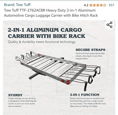 #ad Duel Cargo Storage Carrier And Bike Rack Hitch $285.00