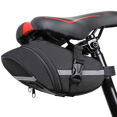 #ad Bike Saddle Bag Waterproof Storage Black Tail Rear Pack Accessory Kit Tool $10.91