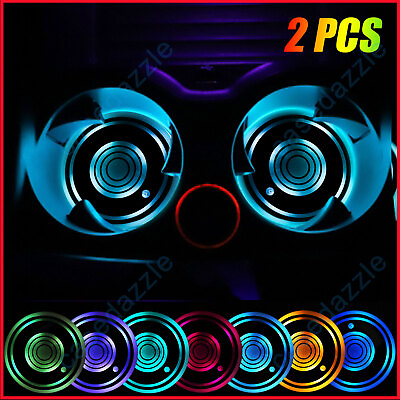 2X Cup Pad Car Accessories LED Light Cover Interior Decoration Lamp 7 Colors US $9.99