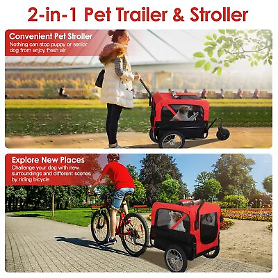 #ad Dog Bicycle Trailer Bike Carrier Cat Stroller Jogging Wagon Small Medium Dogs $99.99