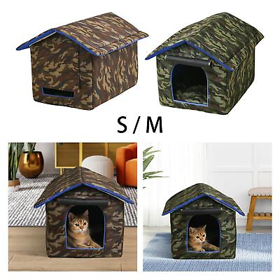 Outdoor Pet House with Detachable Roof Anti Slip Bottom for Feral Cats $28.45
