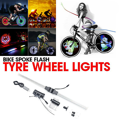 #ad LED Programmable DIY Cool Pictures Bicycle Bike Spoke Flash Tyre Wheel Lights $32.50