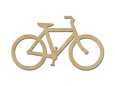 #ad Bicycle Shape Unfinished Wood Bike Cut Out Variety of sizes Made In USA $3.35