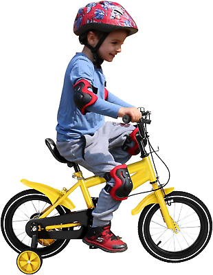 #ad #ad 14In Yellow Toddler Carbon Steel Alloy BikeAdjustable Kids BikeBicycles with T $147.86