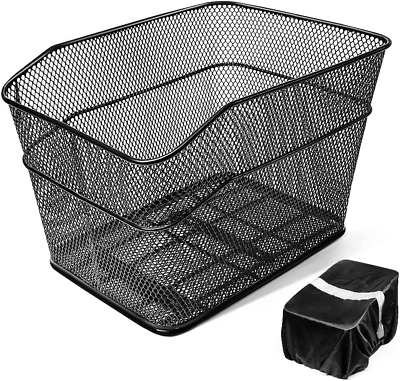 #ad Rear Bike Basket – Metal Wire Bicycle Cargo Rack Mount for Back under ... $59.99