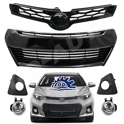For 2014 2016 Toyota Corolla S Clear Fog Lights Bumper Upperamp;Lower Grille $114.99