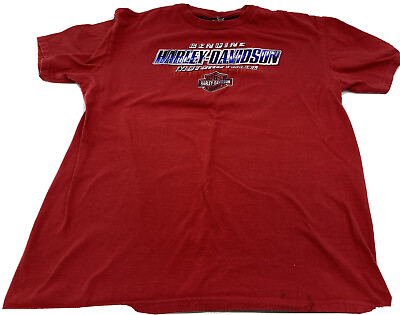 #ad Harley Men’s Shirt Large Sacramento T shirt Gray Red American Flag $26.99
