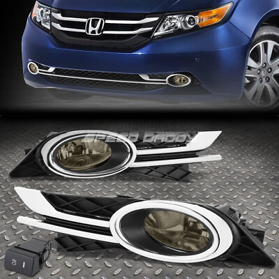 #ad #ad FOR 14 16 HONDA ODYSSEY SMOKED LENS BUMPER DRIVING FOG LIGHT LAMP W BEZELSWITCH $48.88
