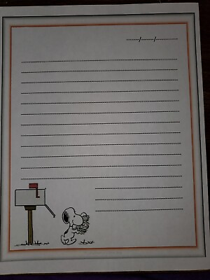 #ad Inspired Snoopy lined stationary paper 25 Sheets 8 ¹ ² x 11 $11.95