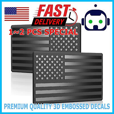 3D American Flag Emblem Sticker Metal Decal Black 5quot;x 3quot; Car Truck SUV Decor $4.95