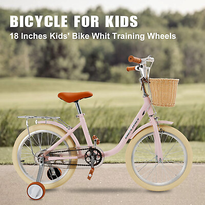 #ad 18 inches Kid#x27;s Bike Child Bicycle for Ages 7 9 Years Boys and Girls with Basket $123.88