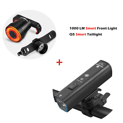 RockBros Smart Bike Front Headlight Taillight 1000LM Waterproof USB Rechargeable $53.99
