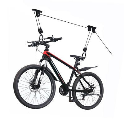 #ad Black 1 Bike Heavy Duty Hoist Garage Bike Rack $21.48